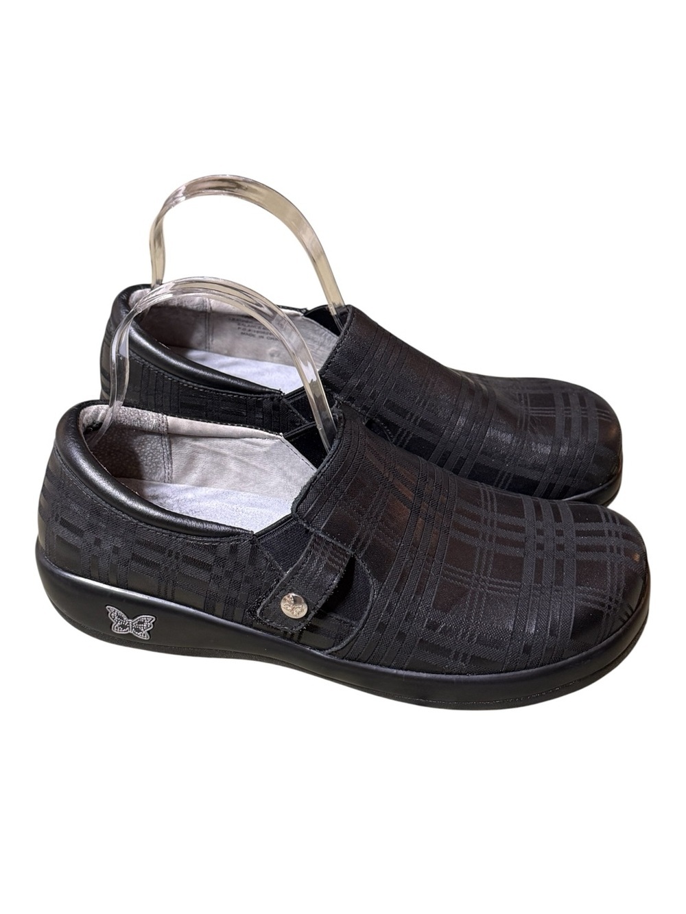 Alegria Keli Plaid Shoes Size 41 Black
